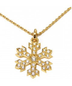 pendentif cristal de neige en or avec diamants