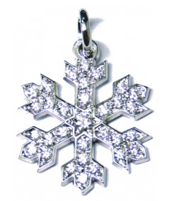 Pendentif Cristal de neige avec pierres - Joly-Pottuz Bijoutier à Megève