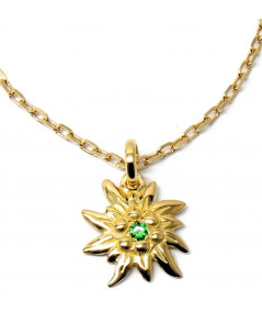 pendentif Edelweiss en or 750 avec pierre fine //joly-Pottuz//Megève//