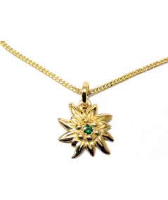 pendentif Edelweiss en or 750 avec pierre fine //joly-Pottuz//Megève//