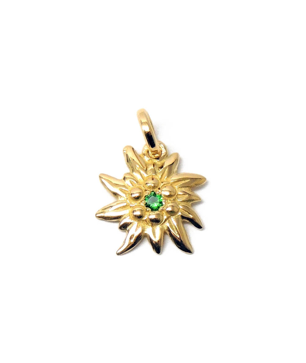 pendentif Edelweiss en or 750 avec pierre fine //joly-Pottuz//Megève//