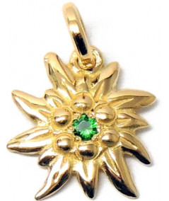 pendentif Edelweiss en or 750 avec pierre fine //joly-Pottuz//Megève//