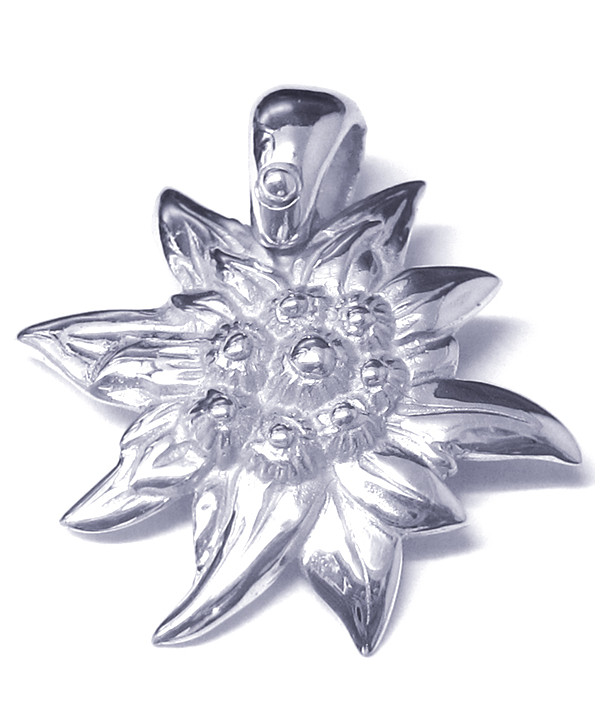 Pendentif edelweiss moulé grande fleur joly-pottuz Megève