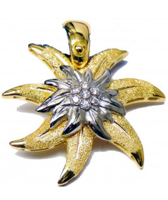Pendentif edelweiss double Diamants