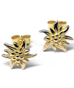 Boucles d'oreilles Edelweiss or jaune 1.5cm Joly-Pottuz Megeve Bijoux megeve