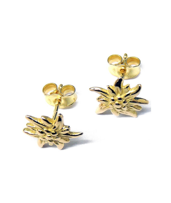 Boucles d'oreilles Edelweiss or jaune 1.5cm Joly-Pottuz Megeve Bijoux megeve