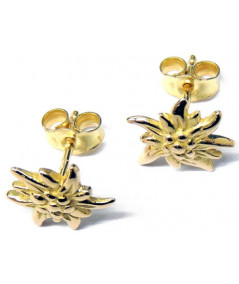 Boucles d'oreilles Edelweiss or jaune 1.5cm Joly-Pottuz Megeve Bijoux megeve