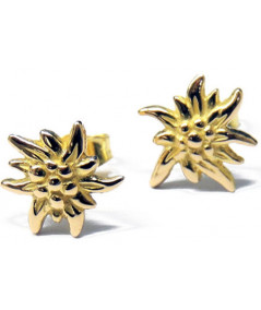 Boucles d'oreilles Edelweiss or jaune 1.5cm Joly-Pottuz Megeve Bijoux megeve