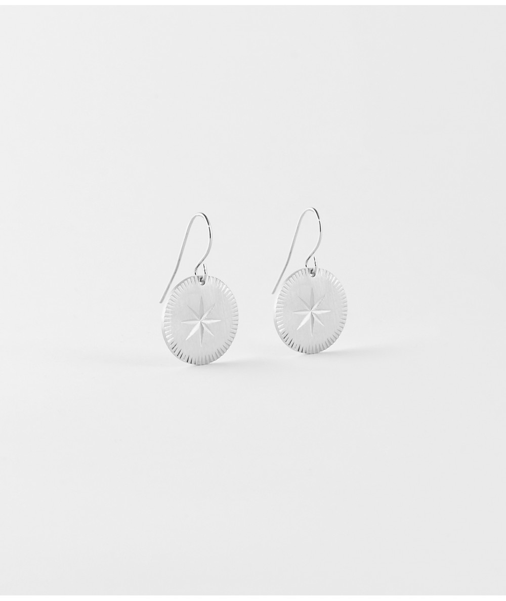 Boucles d'oreille dormeuses modèle Helios en acier Joly*Pottuz Megève