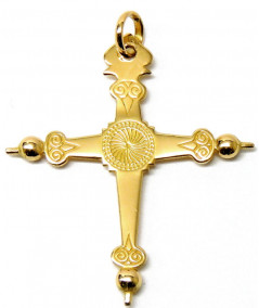 Croix de Savoie 4 cm or jaune verso JOLY-POTTUZ Megève