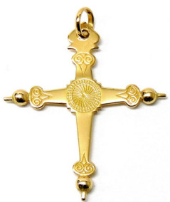 Croix de Savoie  3cm or jaune verso JOLY-POTTUZ Megève