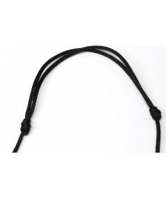 collier cordon huillé noir noeuds coulissants