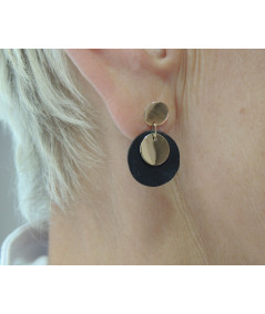 Boucles d'oreilles ardoise motif cercle en Or 750