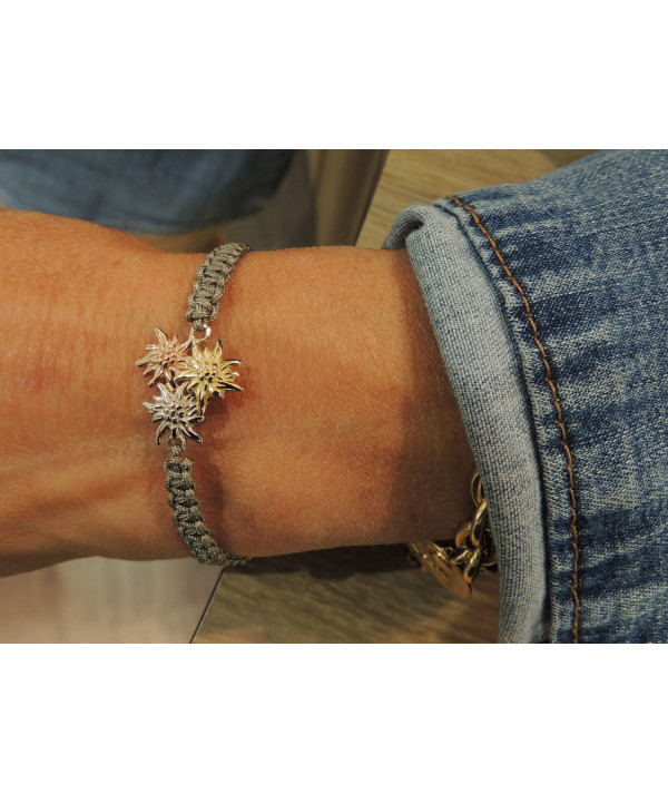 Bracelet bouquet d'Edelweiss or 750 bijouterie Megève
