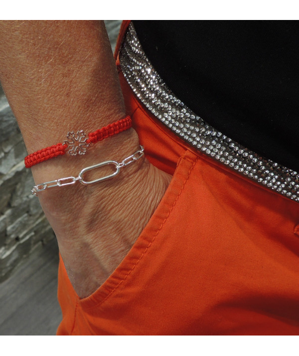 bracelet Edelweiss cordon rouge bijouterie JOLY-POTTUZ Megève