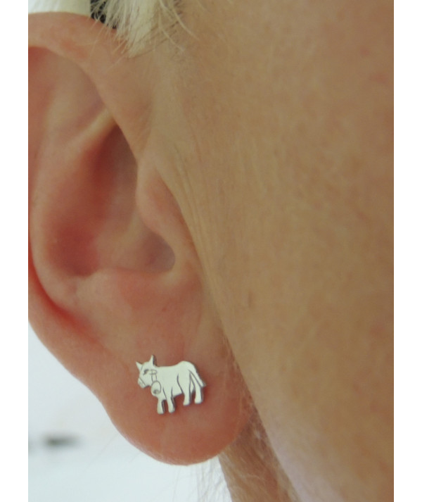 Boucles d'oreilles vache or blanc 750 bijouterie joly-pottuz Megève