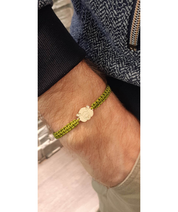 Bracelet tressé avec motif marmotte en or jaune ou blanc 750/000 Joly-Pottuz//Megève//