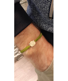 Bracelet tressé avec motif marmotte en or jaune ou blanc 750/Joly-Pottuz//Megève//