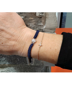 Bracelet cordon mini Edelweiss or ou argent bijouterie joly-pottuz Megève