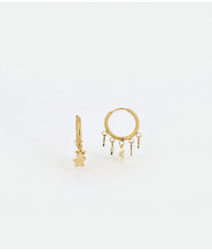 boucles Zag en acier doré etoiles