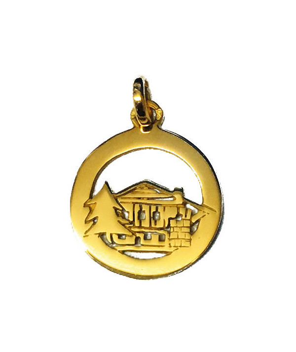 pendentif chalet de Megève . Or 750