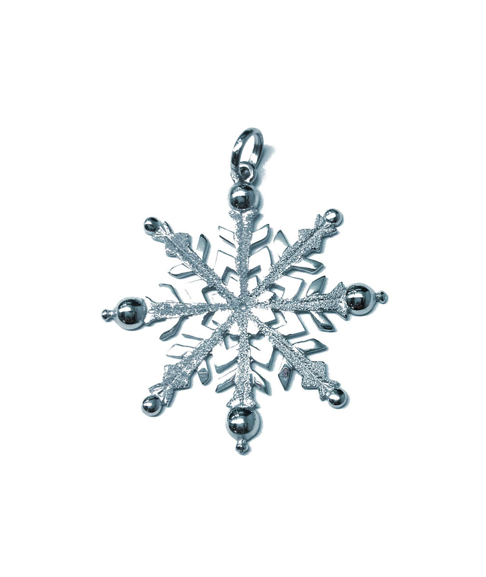 Pendentif cristal de neige  3.5cm en argent 925