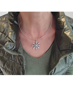 Pendentif cristal de neige or 750 et Diamant par JOLY-POTTUZ  joaillier Megève