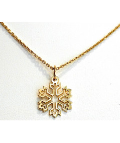 pendentif cristal de neige en or jaune joly-pottuz bijoutier megève