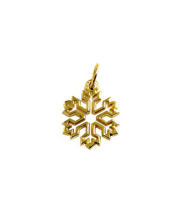 pendentif cristal de neige en or jaune joly-pottuz bijoutier megève