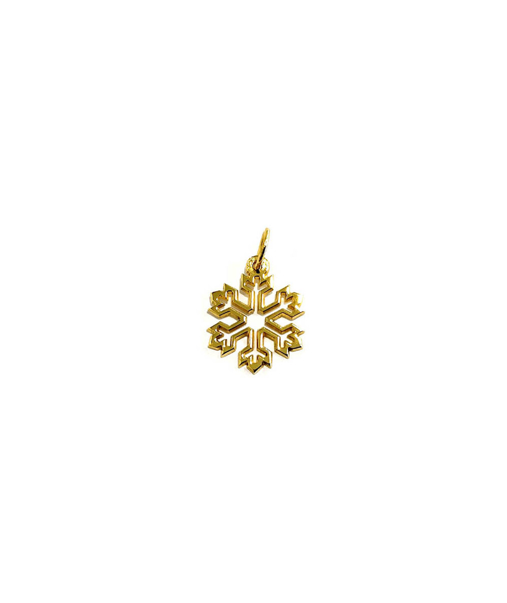 pendentif cristal de neige en or jaune joly-pottuz bijoutier megève