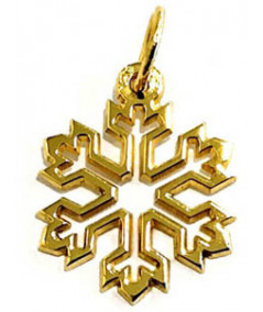 pendentif cristal de neige en or jaune joly-pottuz bijoutier megève