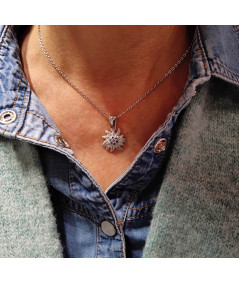 pendentif edelweiss saphir bijouterie JOLY-POTTUZ  Megève