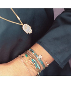 bracelet ZAG acier doré motif trèfle
