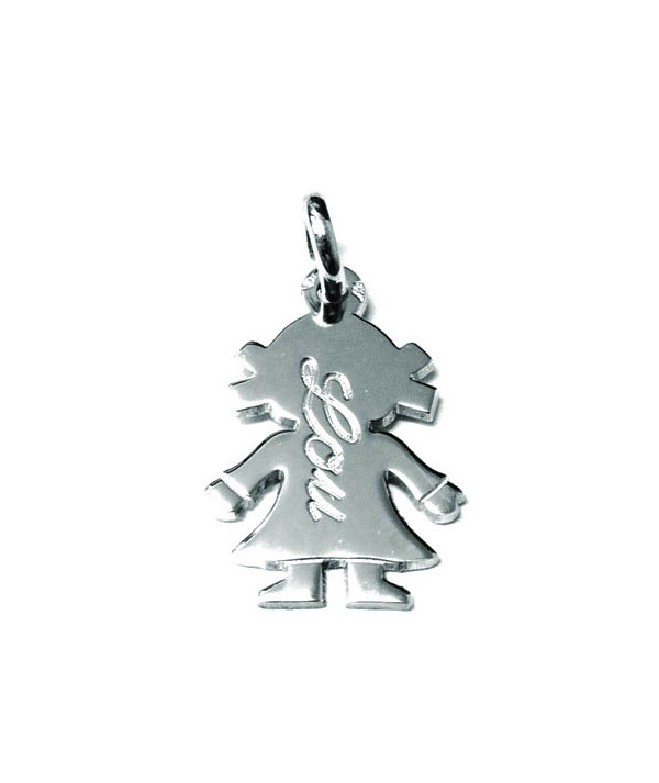 pendentif de naissance fille argent écriture script bijoux Megève