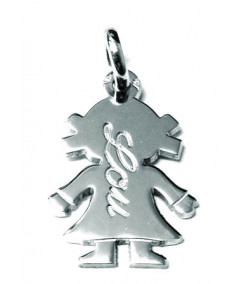 pendentif de naissance fille argent écriture script bijoux Megève