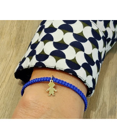 bracelet fille ou garçon or 750  sur cordon tressé joly-pottuz bijoutier Megève
