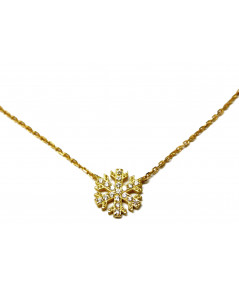 collier cristal de neige or jaune 750 et diamants joly-pottuz bijoutier Megève