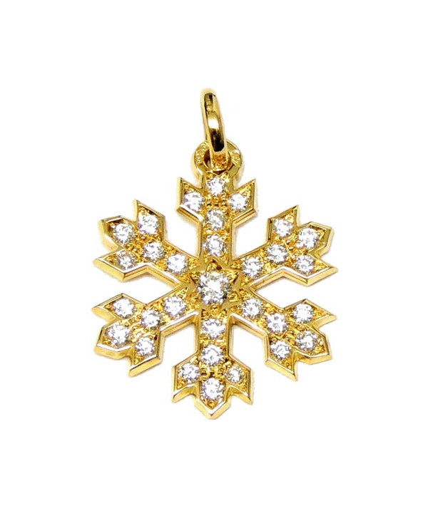 Pendentif Cristal de neige avec pierres - Joly-Pottuz Bijoutier à Megève