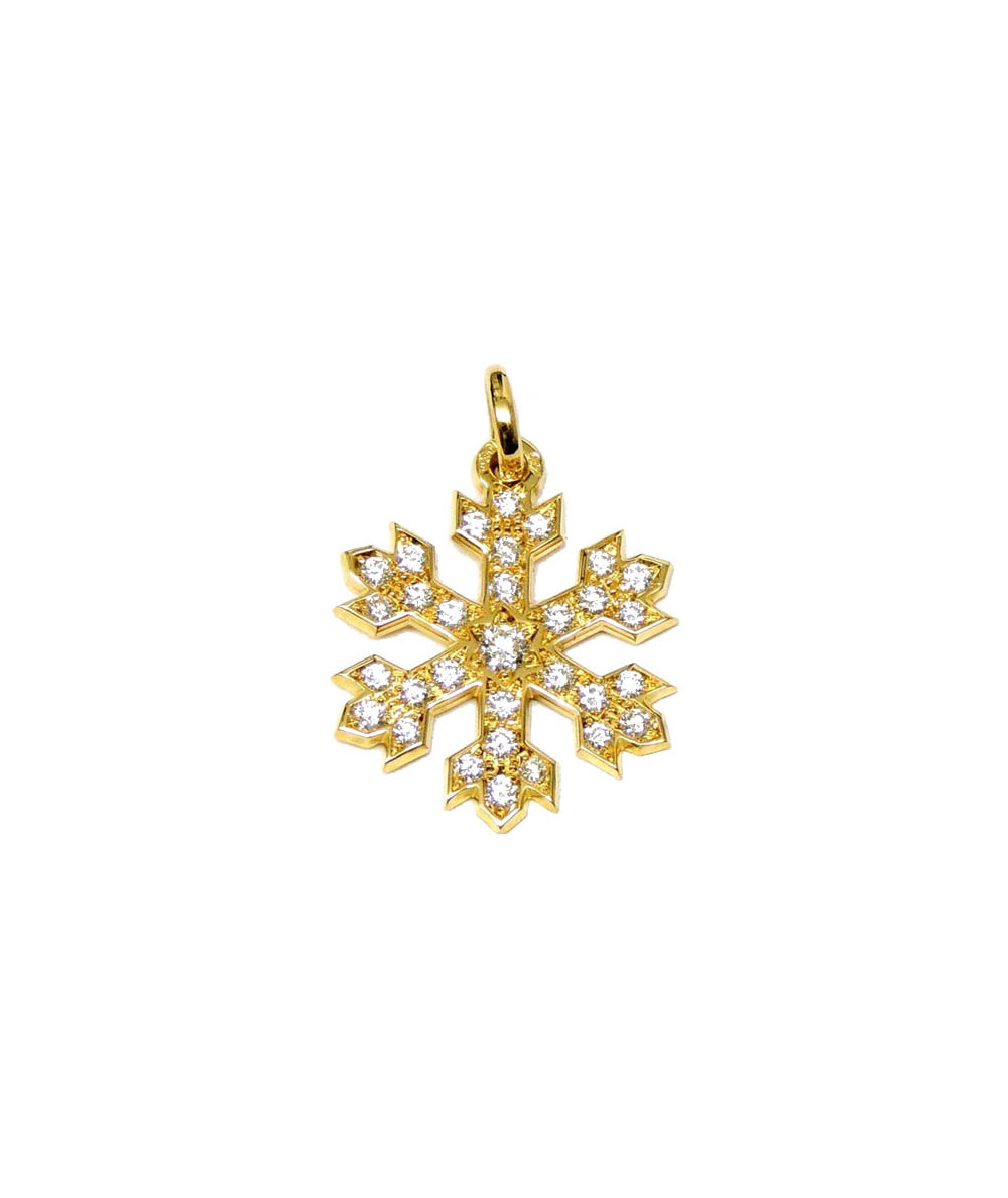 Pendentif  Cristal de Neige Or et Diamants