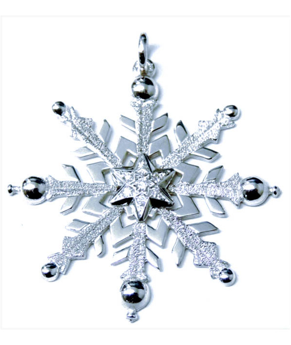 Pendentif cristal de neige or 750 et Diamant par JOLY-POTTUZ  joaillier Megève