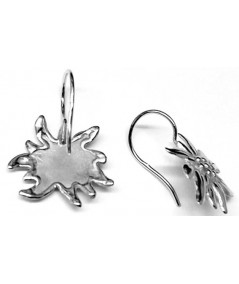 boucles d'oreilles edelweiss en argent 925/000   modèle dormeuses Joly-Pottuz//Megève//