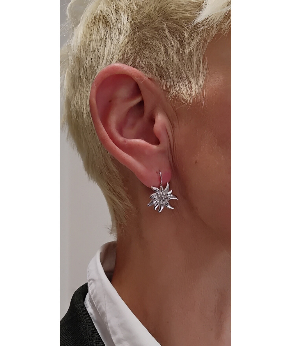 Boucles D'oreilles Edelweiss En Argent - Joly-Pottuz à Megève Bijoutier