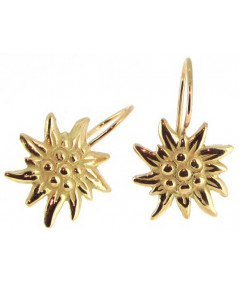 boucles d'oreilles edelweiss modèle dormeuses en or 750/000 Joly-Pottuz//Megève//