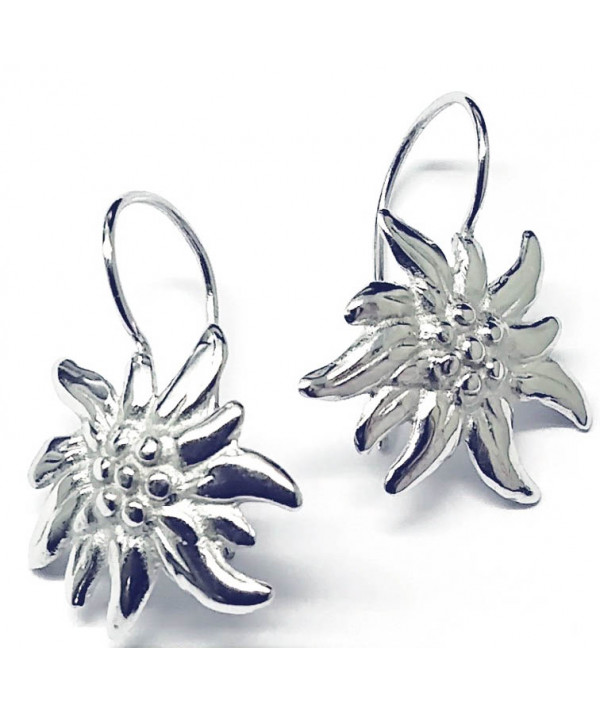 Boucles d'oreilles edelweiss pendantes crochet bijoux megève joly-pottuz (2)