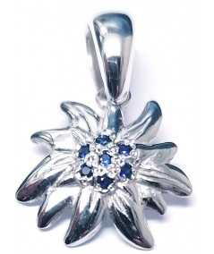 pendentif Edelweiss 2.5 cm saphir Joly-pottuz Megève