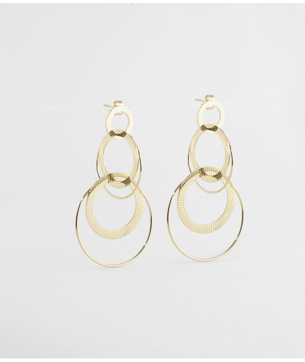 boucles d'oreilles acier dorée ZAG pendentes modèle Helène