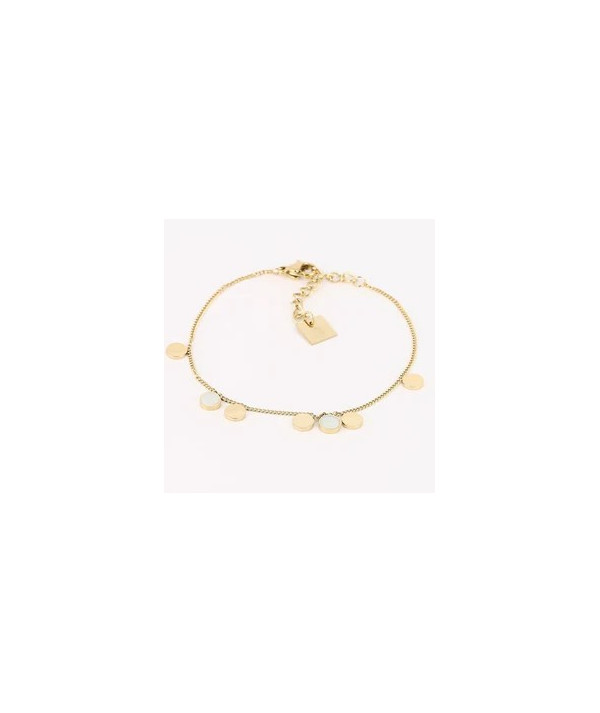 bracelet Zag Pastilles en acier doré