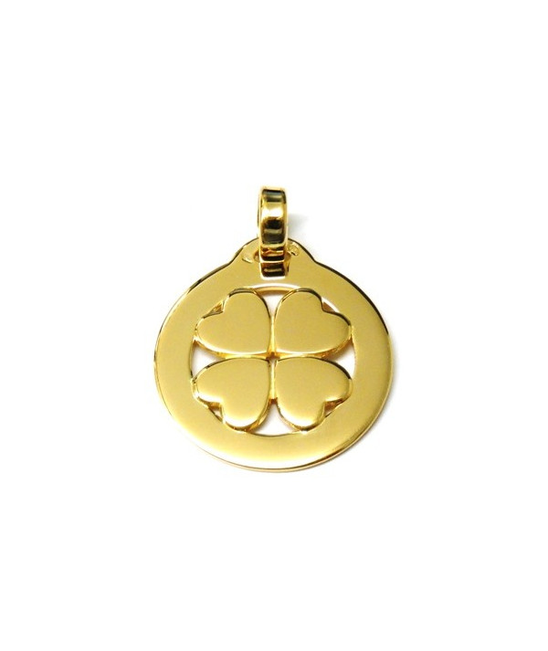 MEDAILLE TREFLE OR JAUNE