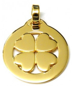 MEDAILLE TREFLE OR JAUNE