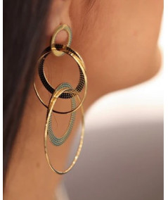 boucles d'oreilles acier dorée ZAG pendentes modèle Helène